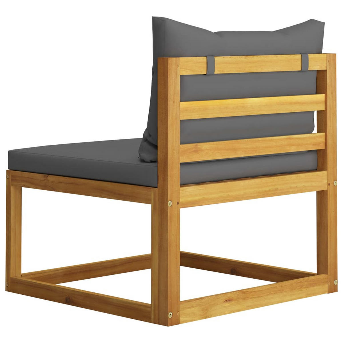GARTEN-LOUNGE-SET 6Er Set Mit Auflagen Massivholz Akazie - Grau, Holz - vidaXL