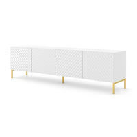 TV LOWBOARD Weiß, Gold 200/56/42 - Weiß, Holzwerkstoff (200/56/42cm) - RAUMHIRSCH FURNITURE