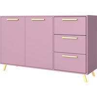 KOMMODE Nancy mit 3 Schubladen und 2 Türen, Sideboard in Farbe: Rosa, Schrank in Größe: 140 x 86 x 41 cm - Rosa, Holzwerkstoff (140/86/41cm) - Agmat-Furniture
