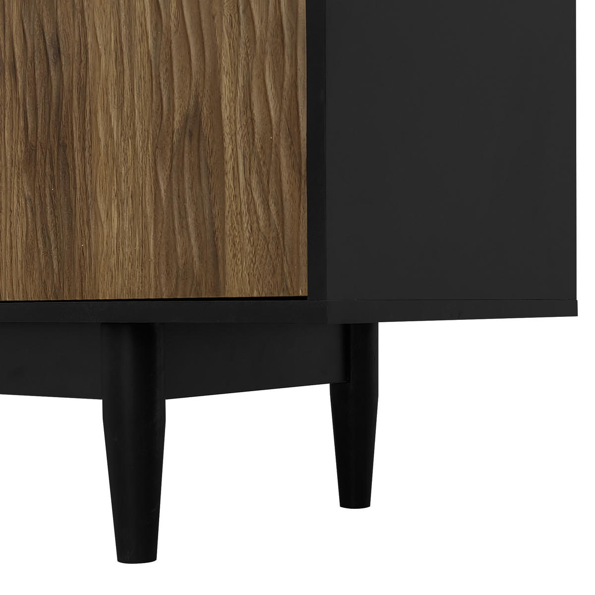 TV-SCHRANK Lowboard Wellenmuster 3 Schubladen Holz Schwarz - Multicolor, Holzwerkstoff (38/50/180cm) - FLIEKS