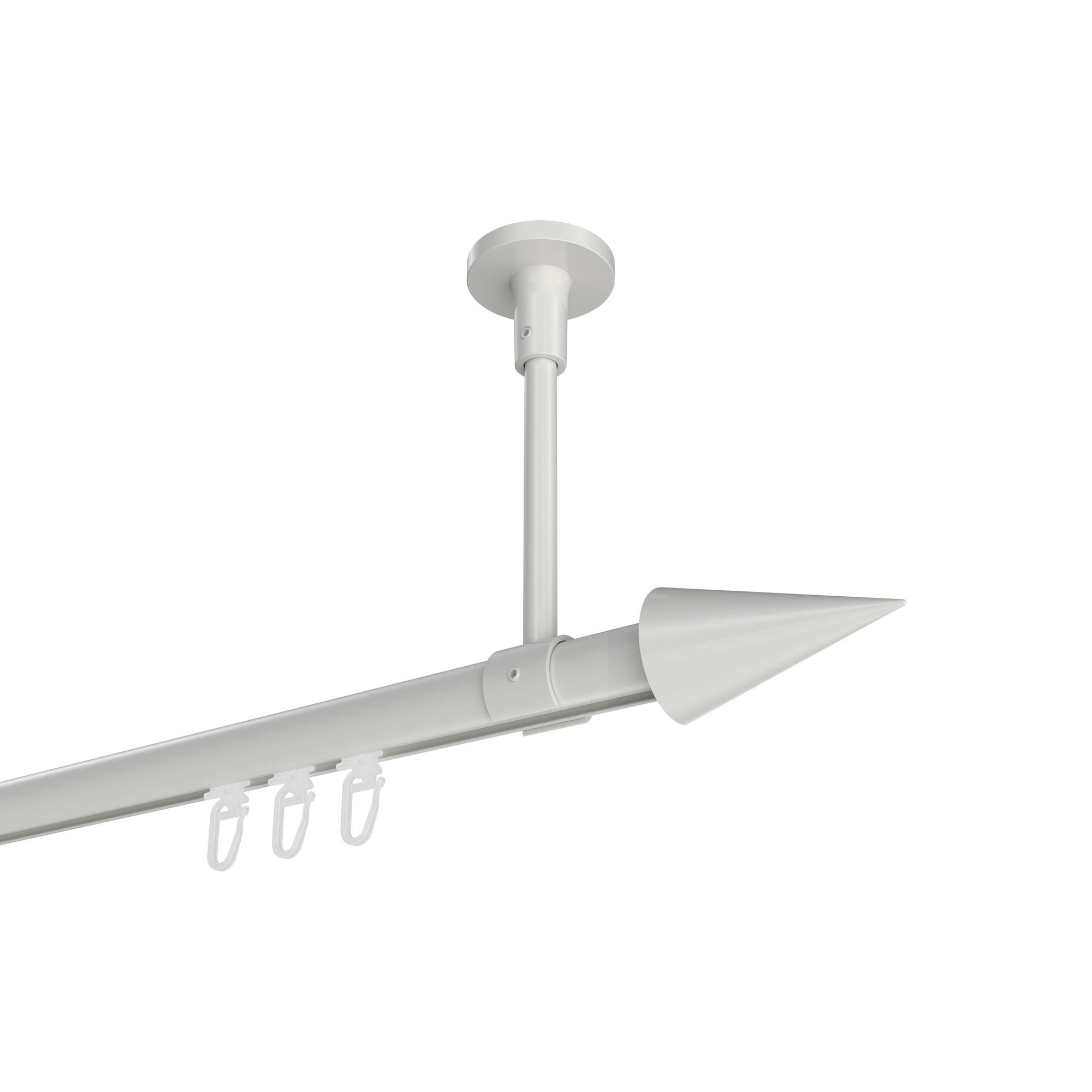 INNENLAUF-GARDINENSTANGEN-SET Sonette Savio 280 cm (geteilt in 2 x 140 cm), 1-läufig, 20 mm Ø Weiß - Weiß, Metall (280cm) - INTERDECO