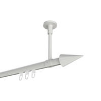 INNENLAUF-GARDINENSTANGEN-SET Sonette Savio 160 cm, 1-läufig, 20 mm Ø Weiß - Weiß, Metall (160cm) - INTERDECO