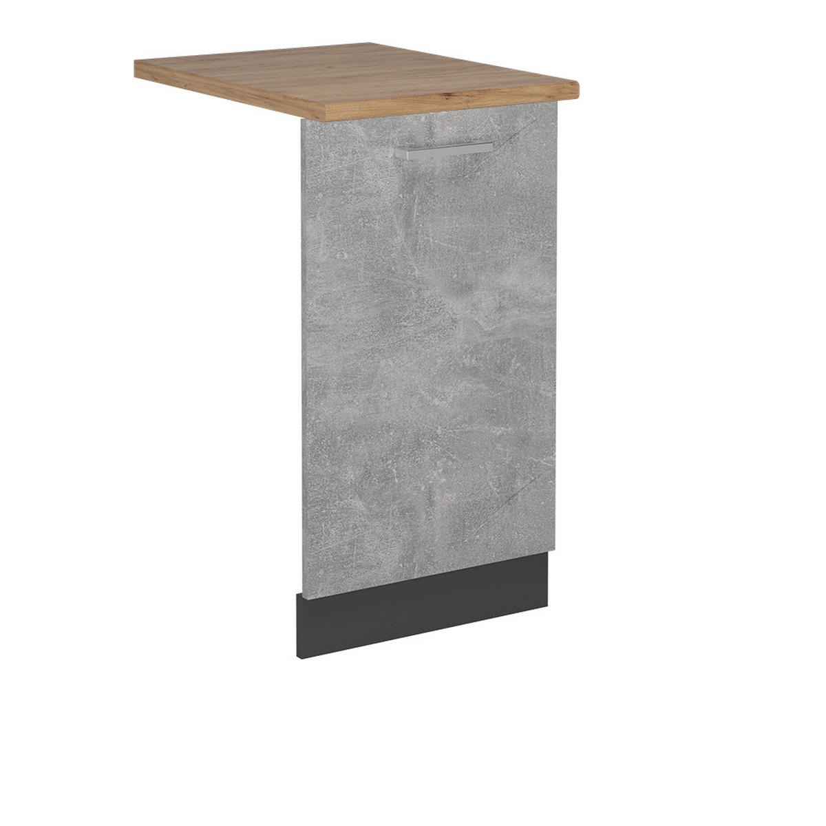 GESCHIRRSPÜLBLENDE R-Line Beton 45 cm , AP Eiche - Schieferfarben/Anthrazit, Holzwerkstoff (45/81.8/1.6cm) - Vicco