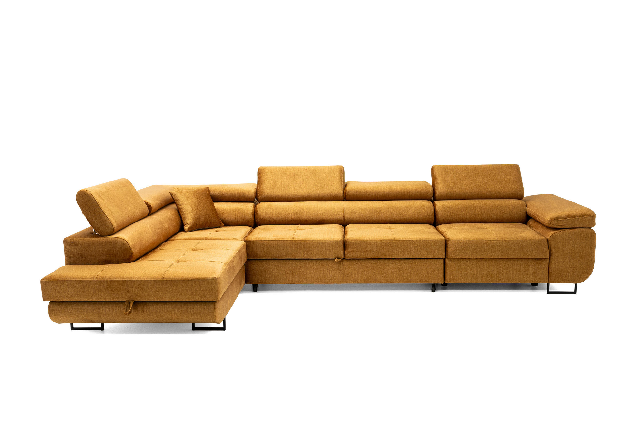 ECKSOFA WILD MAXI Links Golden - Chromfarben/Goldfarben, Holz/Textil (350/203cm) - Muffo
