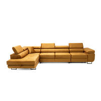 ECKSOFA WILD MAXI Links Golden - Chromfarben/Goldfarben, Holz/Textil (350/203cm) - Muffo