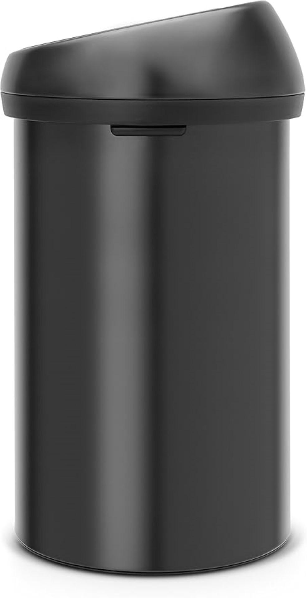 MÜLLEIMER Mit Soft Touch Öffnung 60 Liter 71 x 40 x 40 cm Metall Matt Schwarz - Schwarz, Metall (40/71/40cm) - PROREGAL