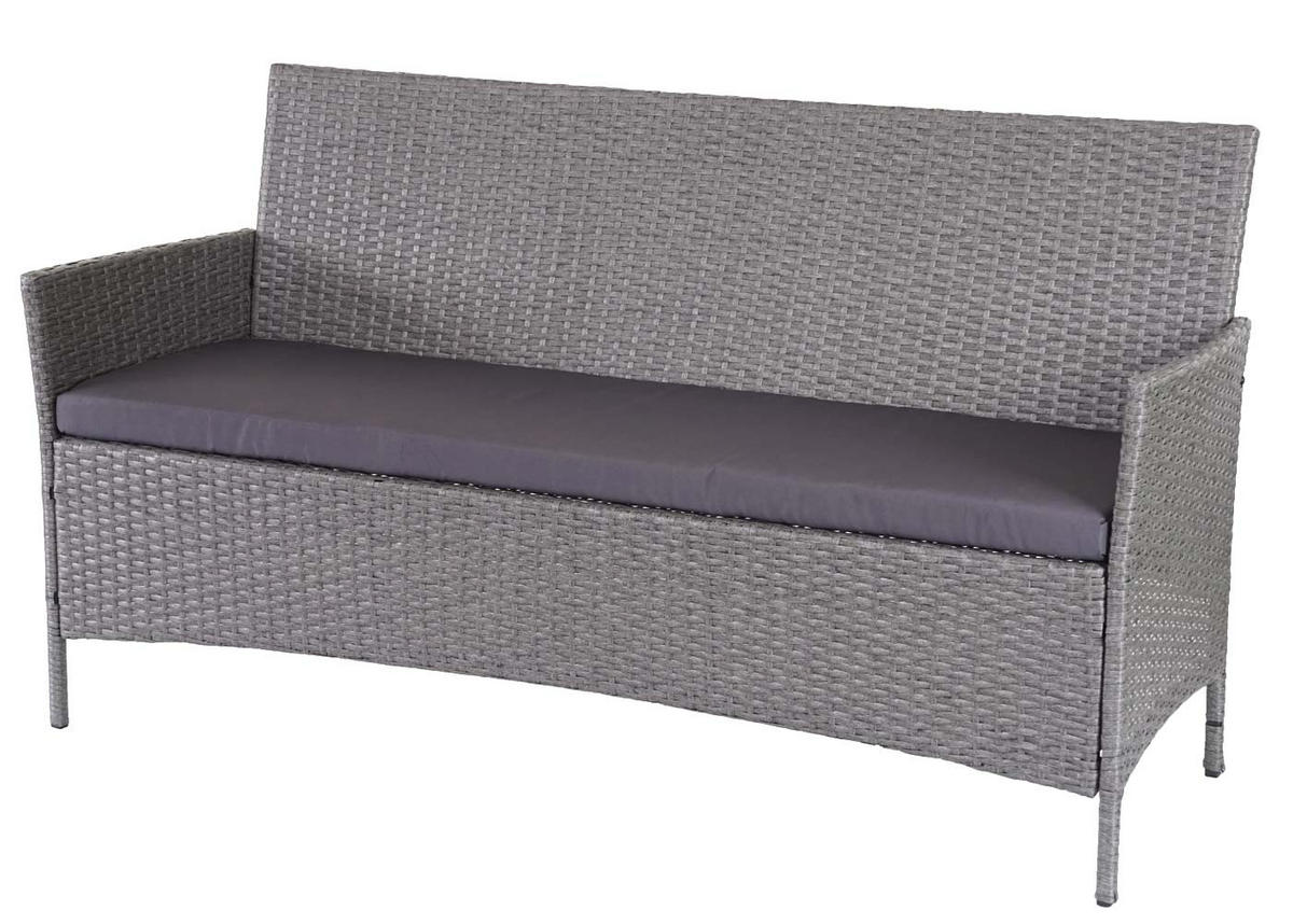 POLY-RATTAN GARNITUR Grau - Grau, Kunststoff - MCW