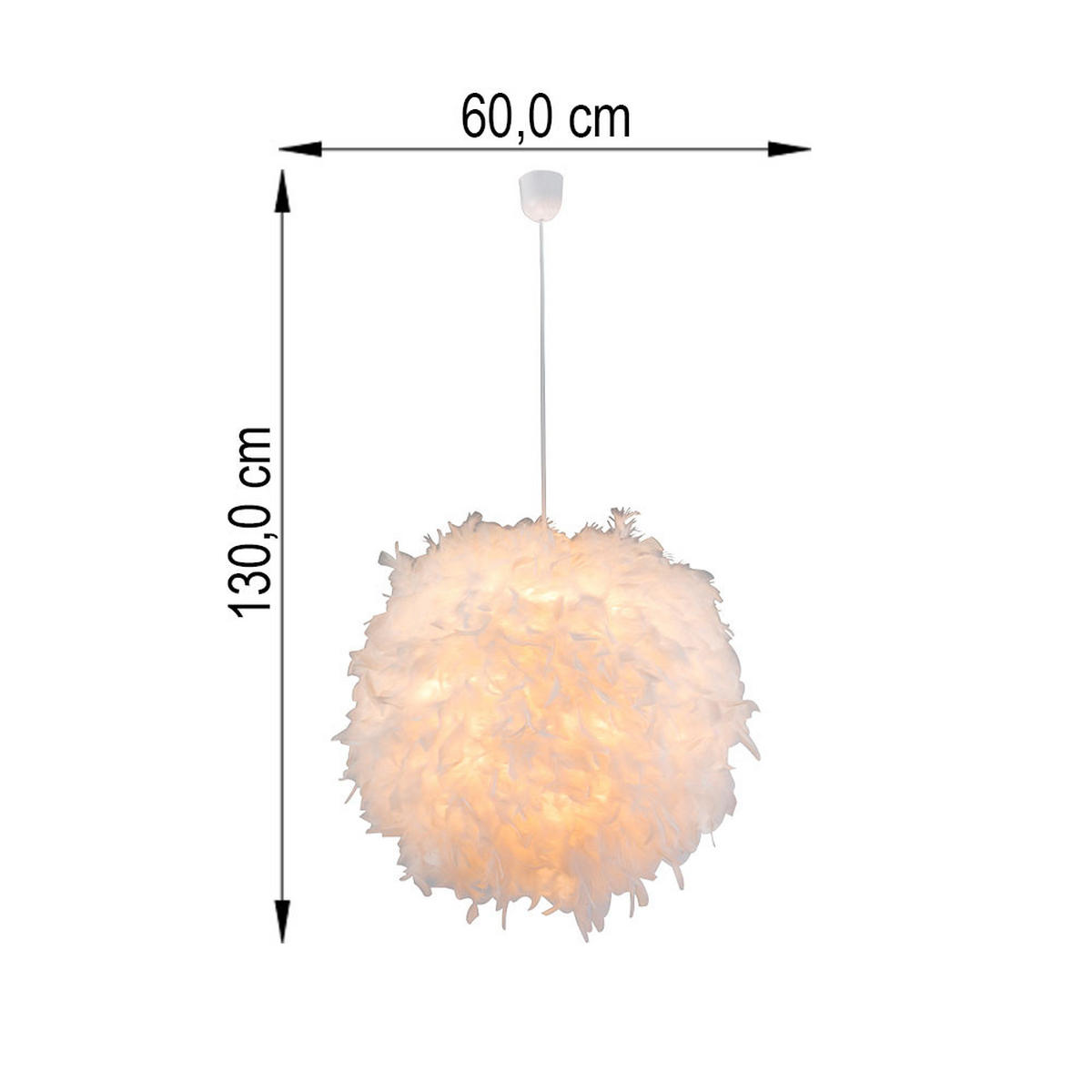 LED HÄNGELEUCHTE Metall Weiß - Weiß, Metall (60/60/130cm)