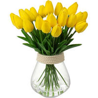 KUNSTBLUMEN Tulpen 10 Stück Set Gelb 34 cm - Gelb, Kunststoff (3.3cm)