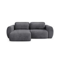 ECKSOFA Camilla 3 Sitzplätze Dunkelgrau - Grau, Holz (270/165cm) - Petits-meubles