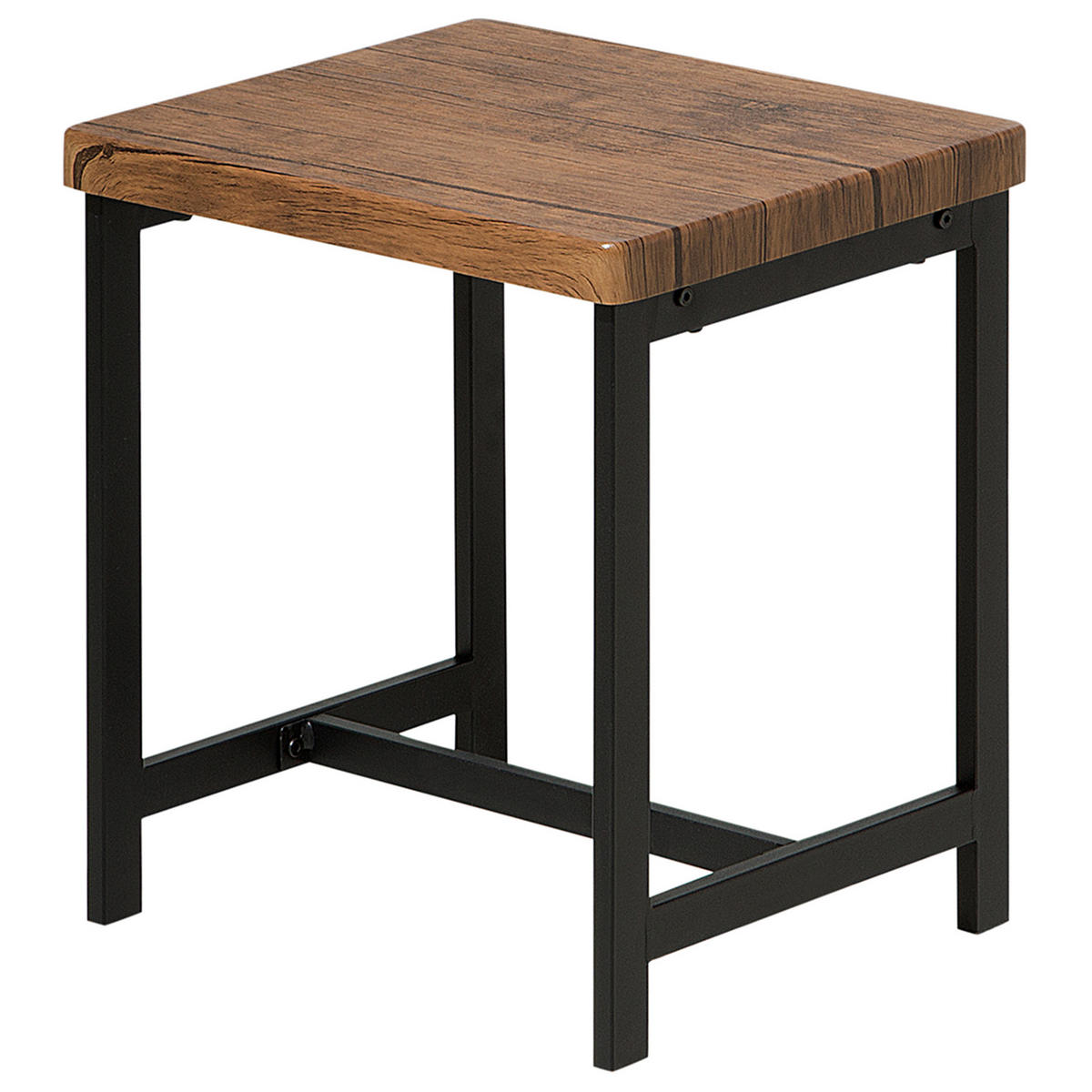 ESSGRUPPE Braun Stahl 4-Sitzer 120 cm Arlington - Schwarz, Holzwerkstoff (120/75/75cm) - Beliani