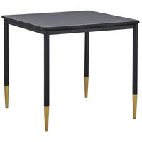 ESSTISCH 80/80/75 cm Schwarz, Goldfarben Quadratisch Shalford - Schwarz, Holzwerkstoff (80/80/75cm) - Beliani