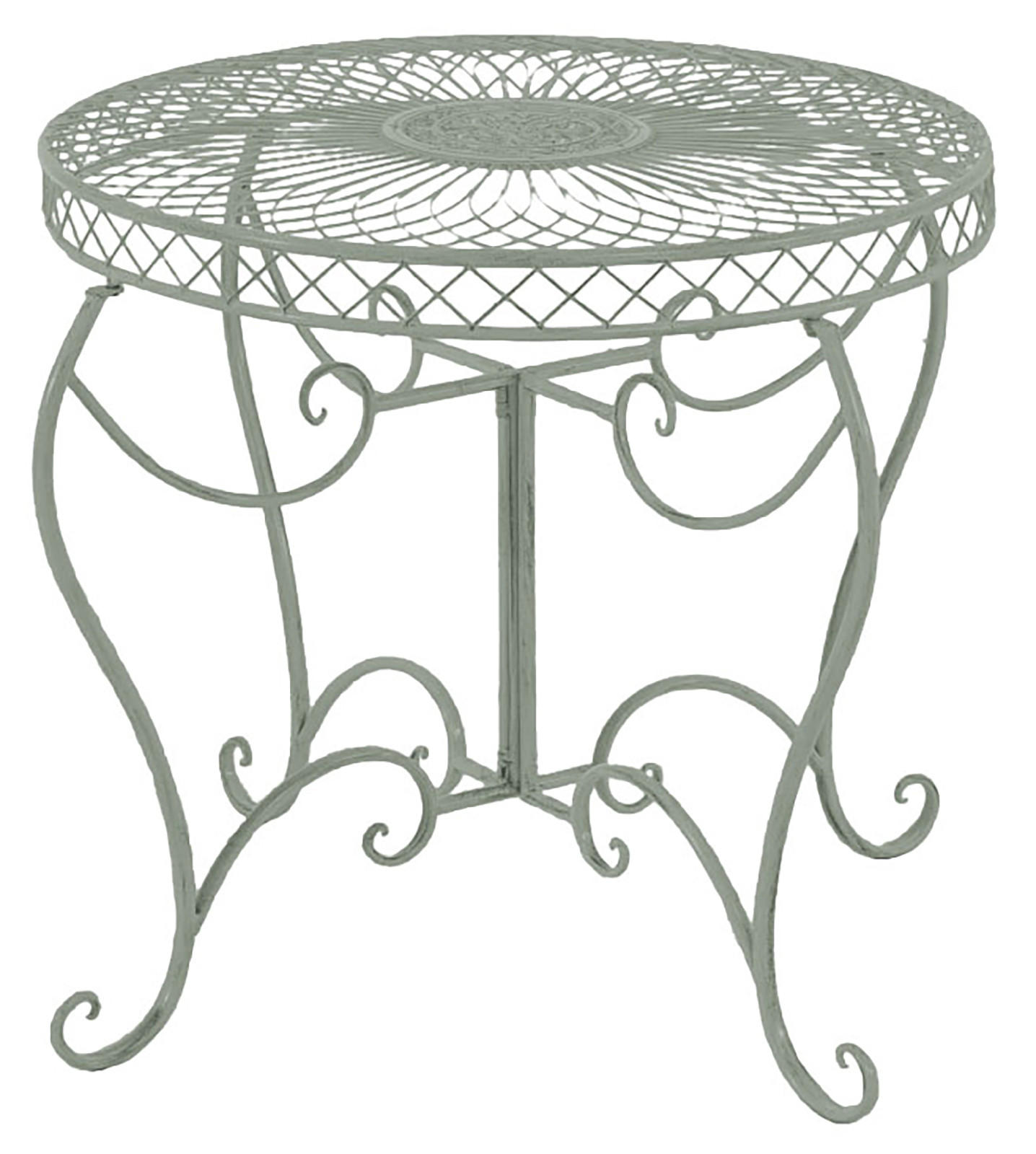 GARTENTISCH rund Ø90 cm Metall Antik-Grün - Grün, Metall (90/90/69cm) - CLP