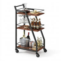 KUCHYN. vozík - biela, kov/kompozitné drevo (39/83/29cm) - Relaxdays