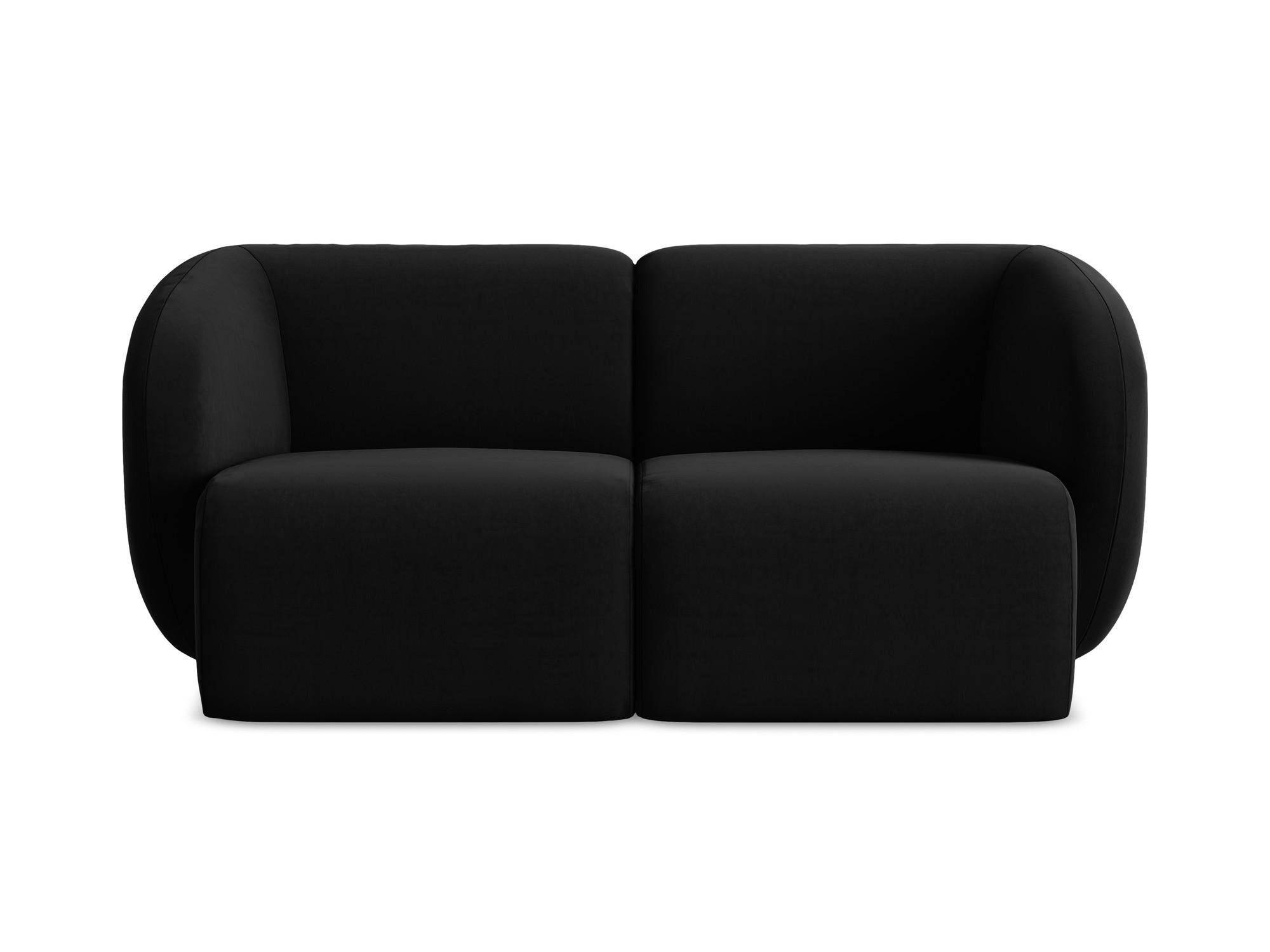 2-SITZER-SOFA Samt Stoff Schwarz - Schwarz, Holzwerkstoff/Kunststoff (174/75/94cm) - Makamii