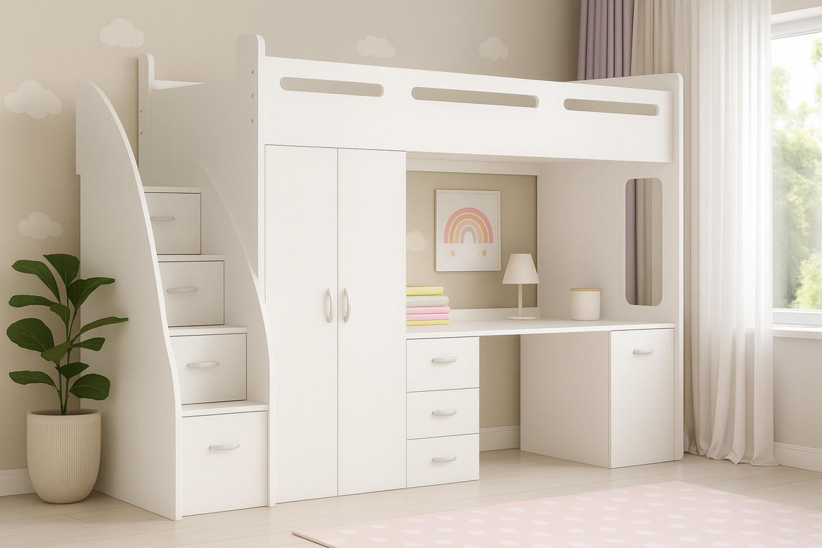 KINDERBETT Zuzia plus weiss - Weiß, Holzwerkstoff - roe furniture