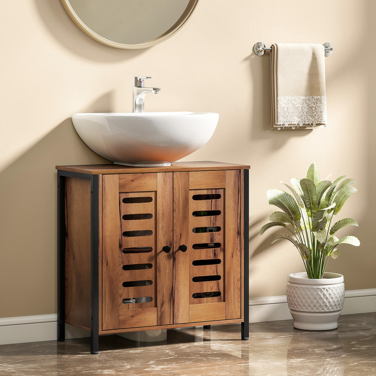 HÄNGESCHRANK Rustikales Braun 1 Stück - Beige, Naturmaterialien (60/60/30cm) - GiPP