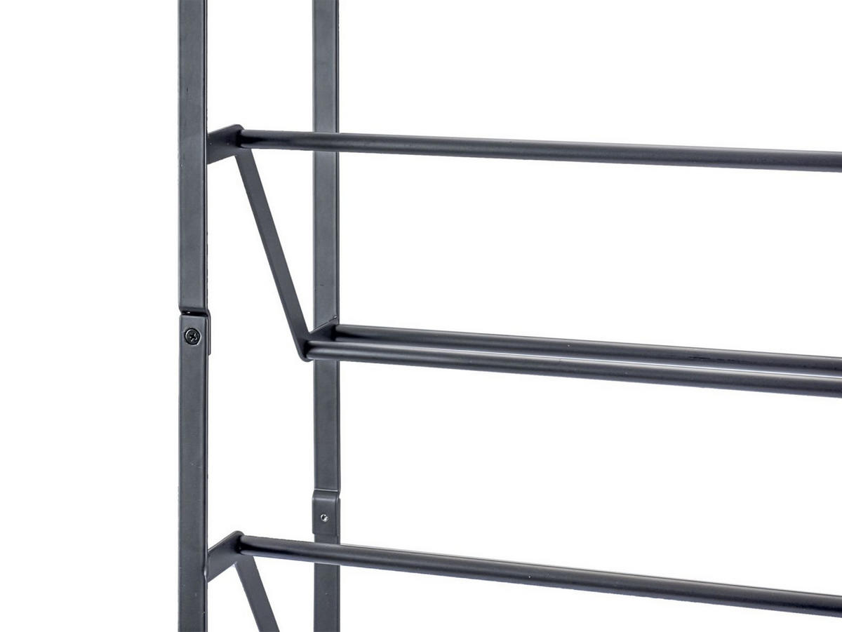 SCHUHREGAL Frame schwarz 53/80/17 cm schmal - Schwarz, Metall (53/80/17cm) - Yamazaki
