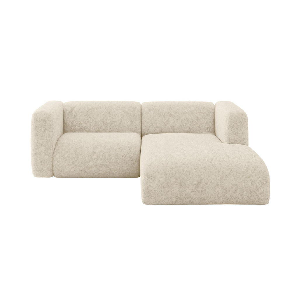 ALTDECOR ROHOVÁ SEDAČKA S PRAVOU OTOMANOU MIRA-L1 227x179x89 Krémová Velur