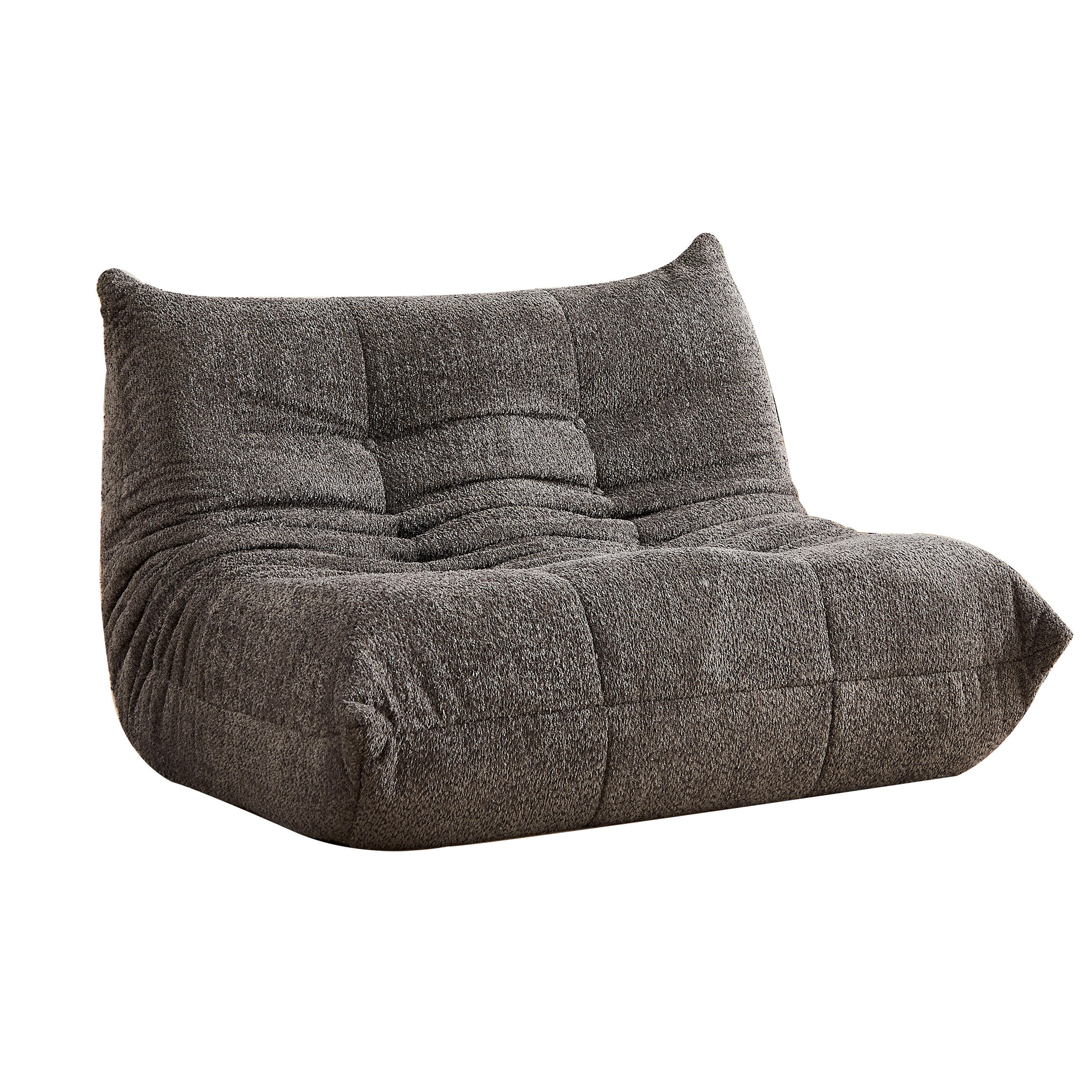 SITZSACK 2-Sitzer Ergonomischer aus Chenille & Memory-Schaum, Montagefrei - Grau, Textil (127/83/99cm) - Urban Meuble