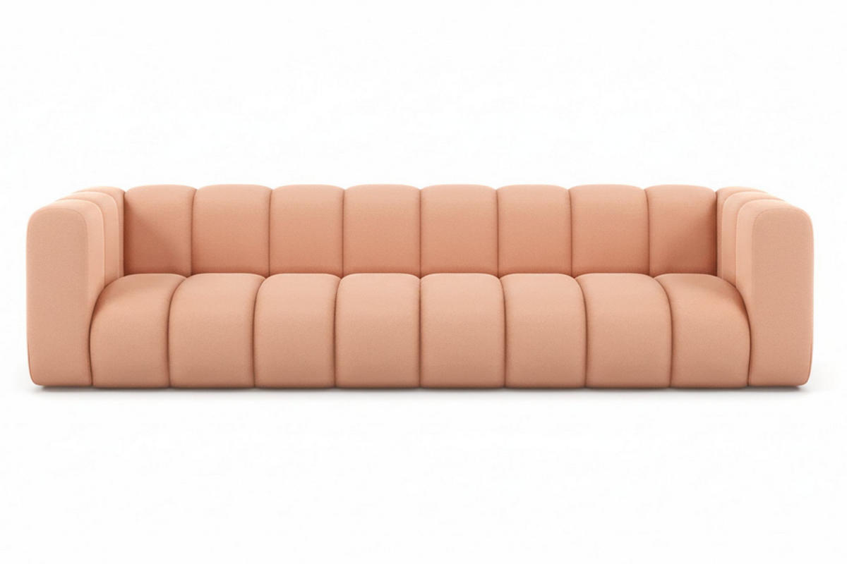 COUCH, Viersitzer-Sofa Grand, Veloursstoff Salvador, Rosa - Rosa, Holz (290/70/93cm) - Kaiser Möbel