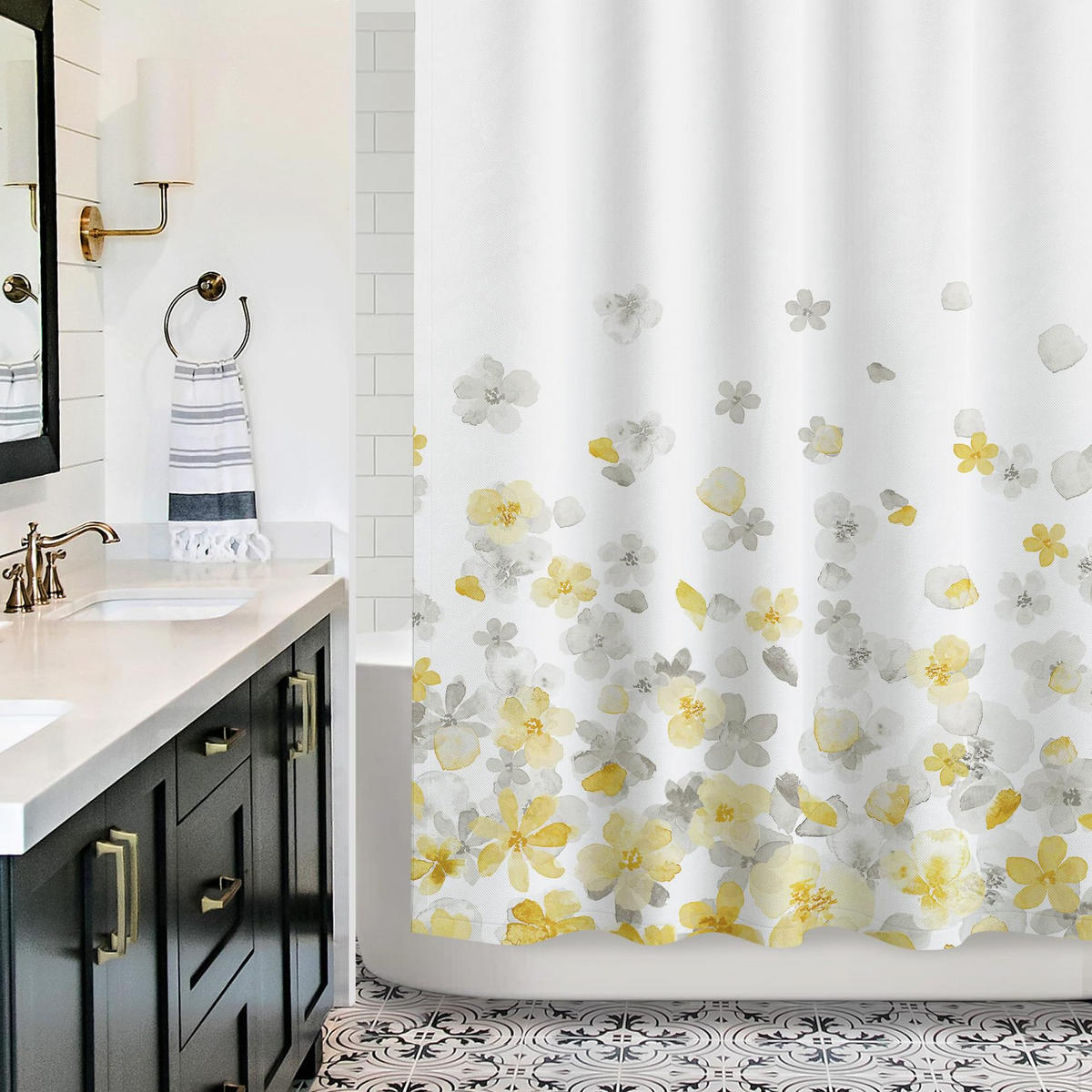 DUSCHVORHANG – 180 x 180 cm – Material: Polyester - Multicolor, Textil (180/180cm)