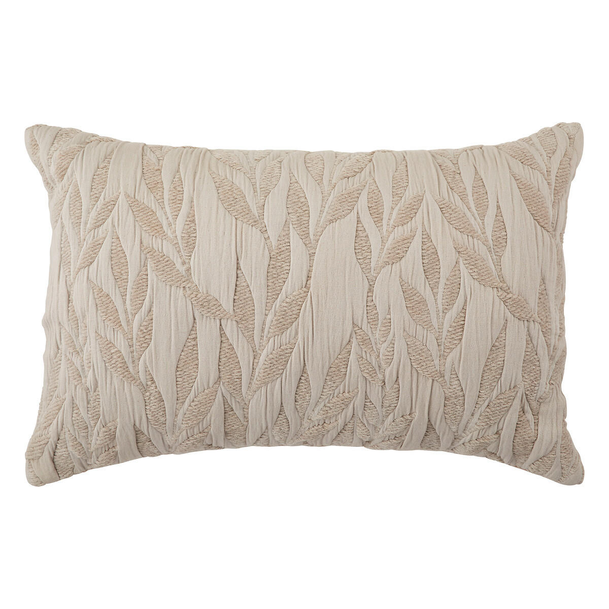 DEKOKISSEN mit Blattmotiv Letho 58/38/10 cm - Beige, Textil (38/58cm) - Atmosphera Createur d´interieur