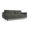 3-SITZER SOFA mit Schlaffunktion Samt Stoff Grau - Dunkelgrau/Schwarz, Textil/Metall (230/86/105cm) - Makamii