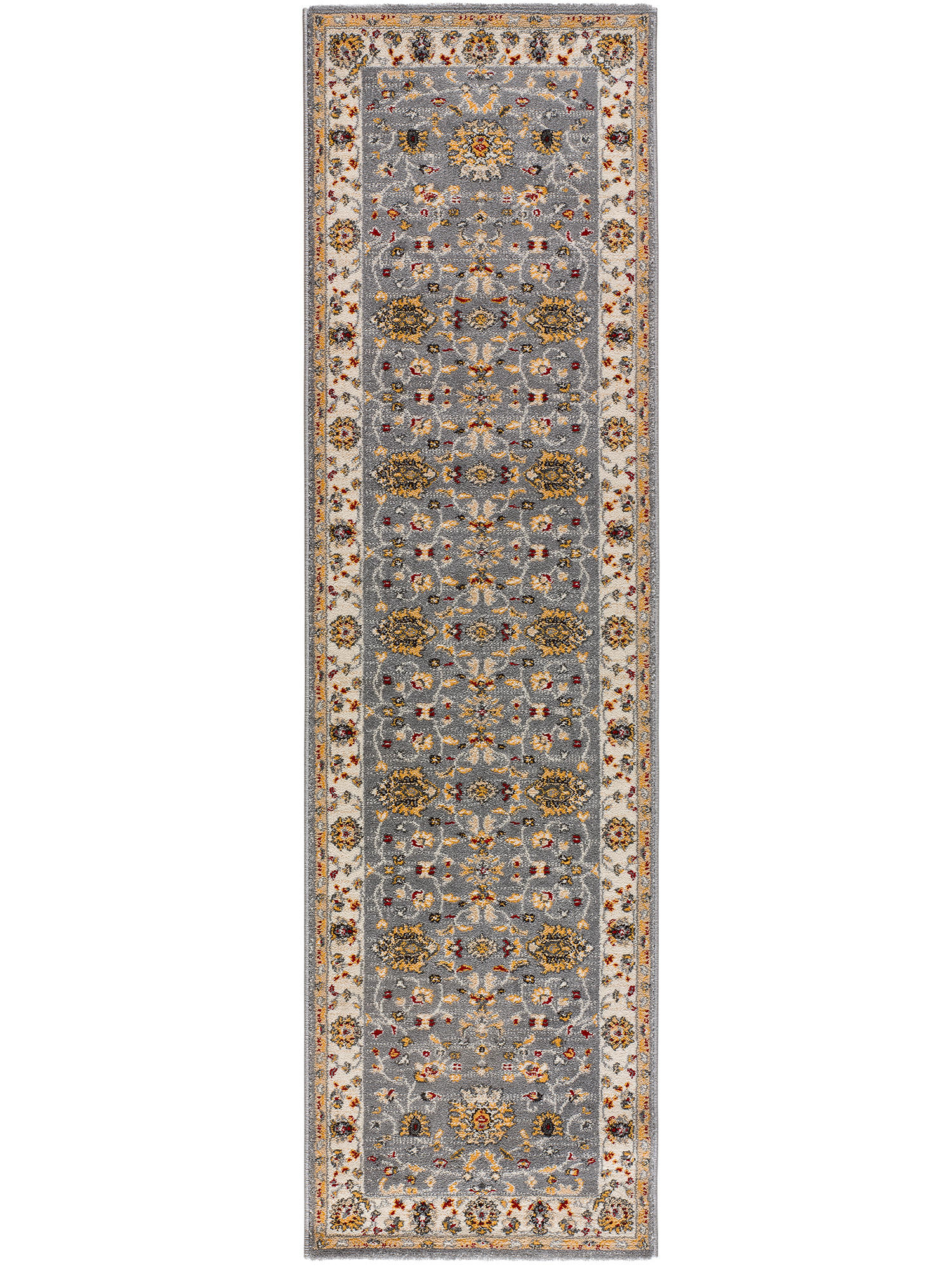 VINTAGE-TEPPICHE Silber Classic 67/250 cm - Silberfarben/Creme, Naturmaterialien/Textil (67/250cm) - Atticgo