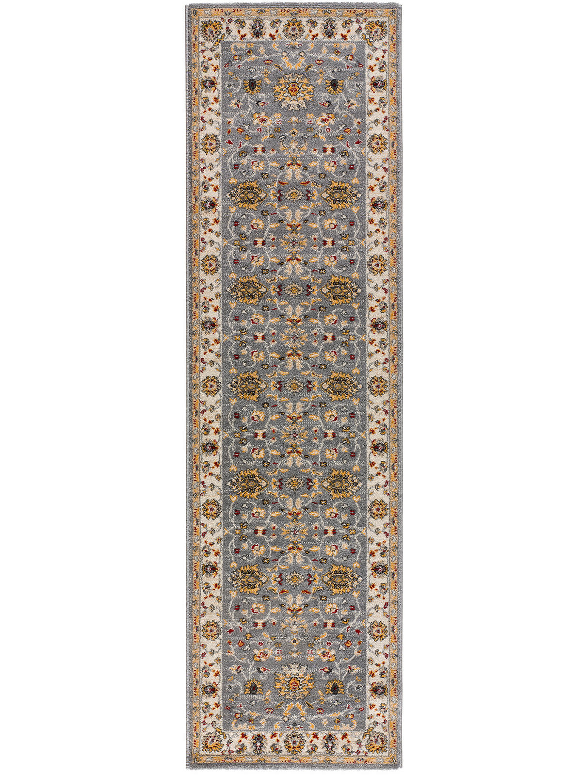 VINTAGE-TEPPICHE Silber Classic 67/250 cm - Silberfarben/Creme, Naturmaterialien/Textil (67/250cm) - Atticgo