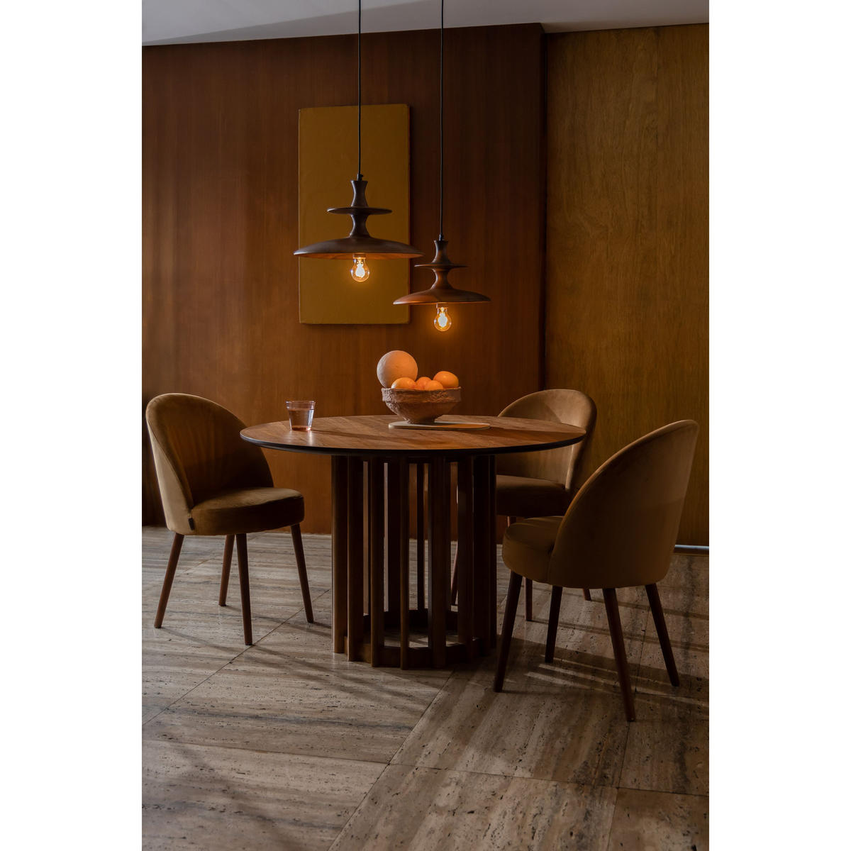 ESSZIMMERSTUHL Barbara Karamell/ Dunkelgelb - 2 er Set - Braun, Textil (51/85.5/59cm) - Dutchbone