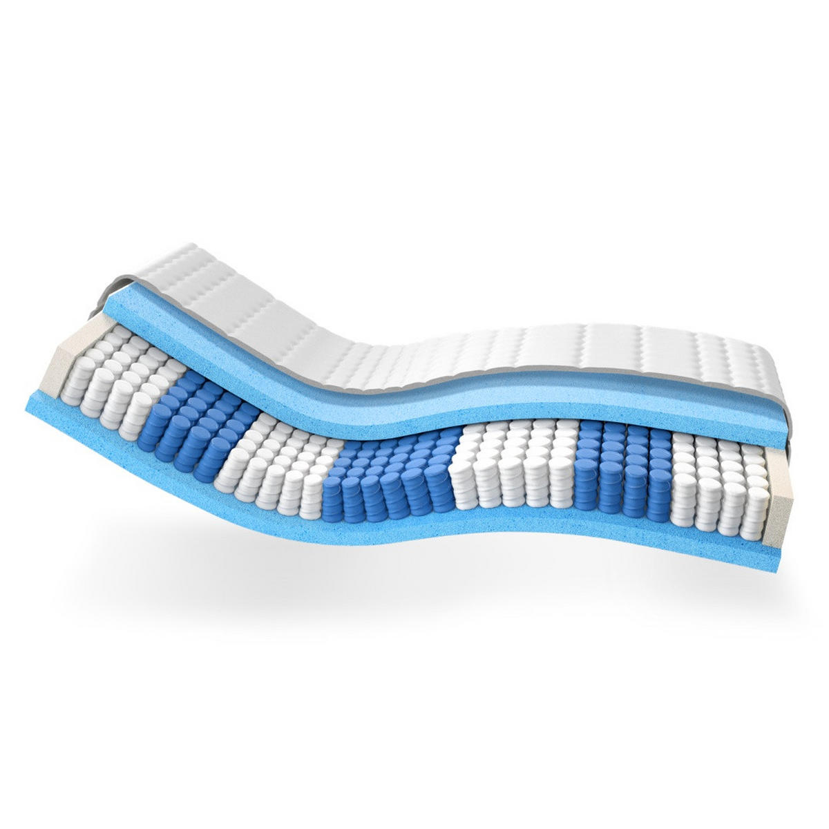 TASCHENFEDERKERNMATRATZE Premium 180/200 cm H3 - 24cm Höhe & Tencel Bezug - Weiß, Textil (180/200cm) - AM Qualitätsmatratzen