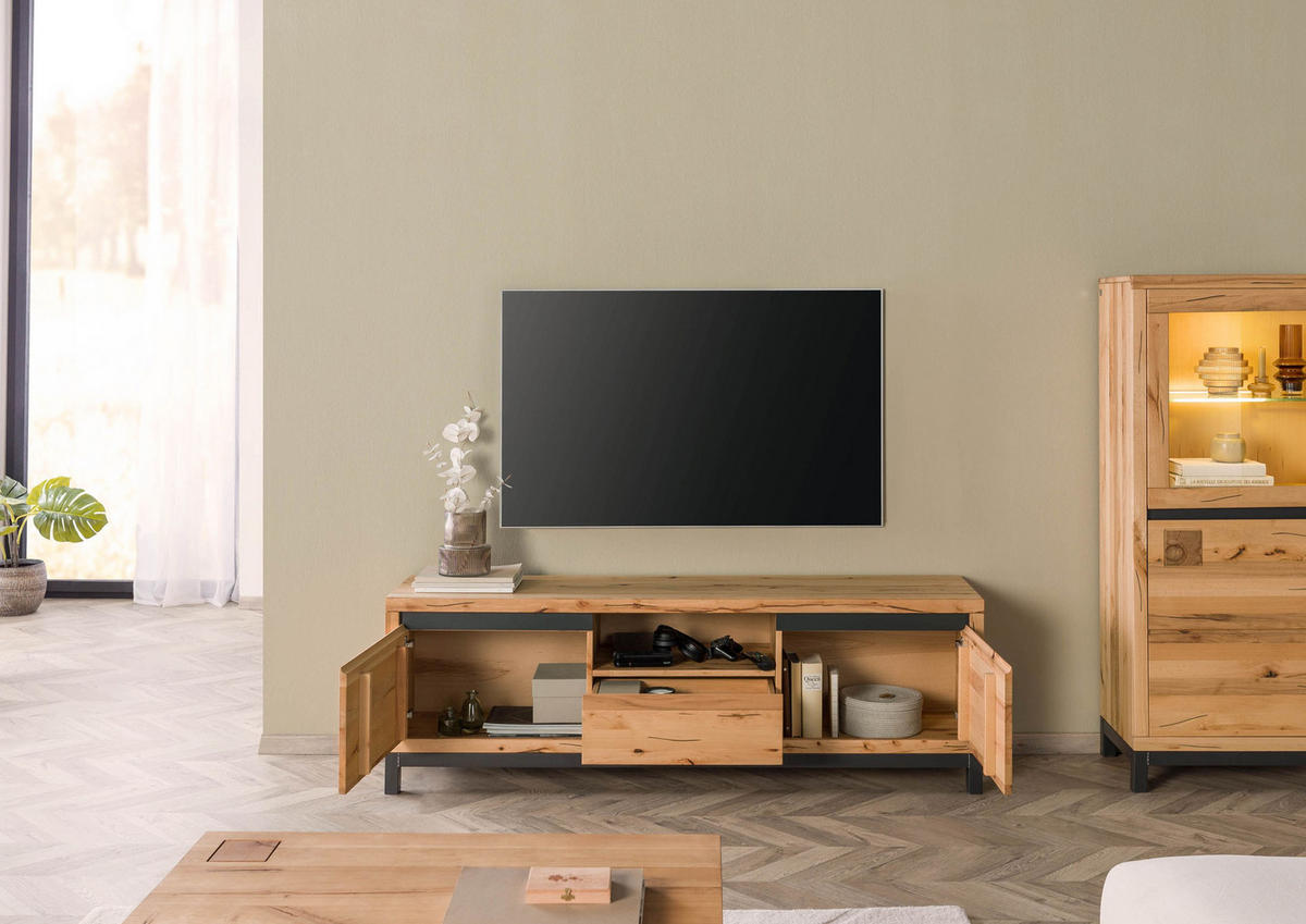 TV-BOARD Kernbuche 170x40x56 natur geölt VILLANDERS #113 - Naturfarben, Holz (170/56/40cm) - Massivmoebel24