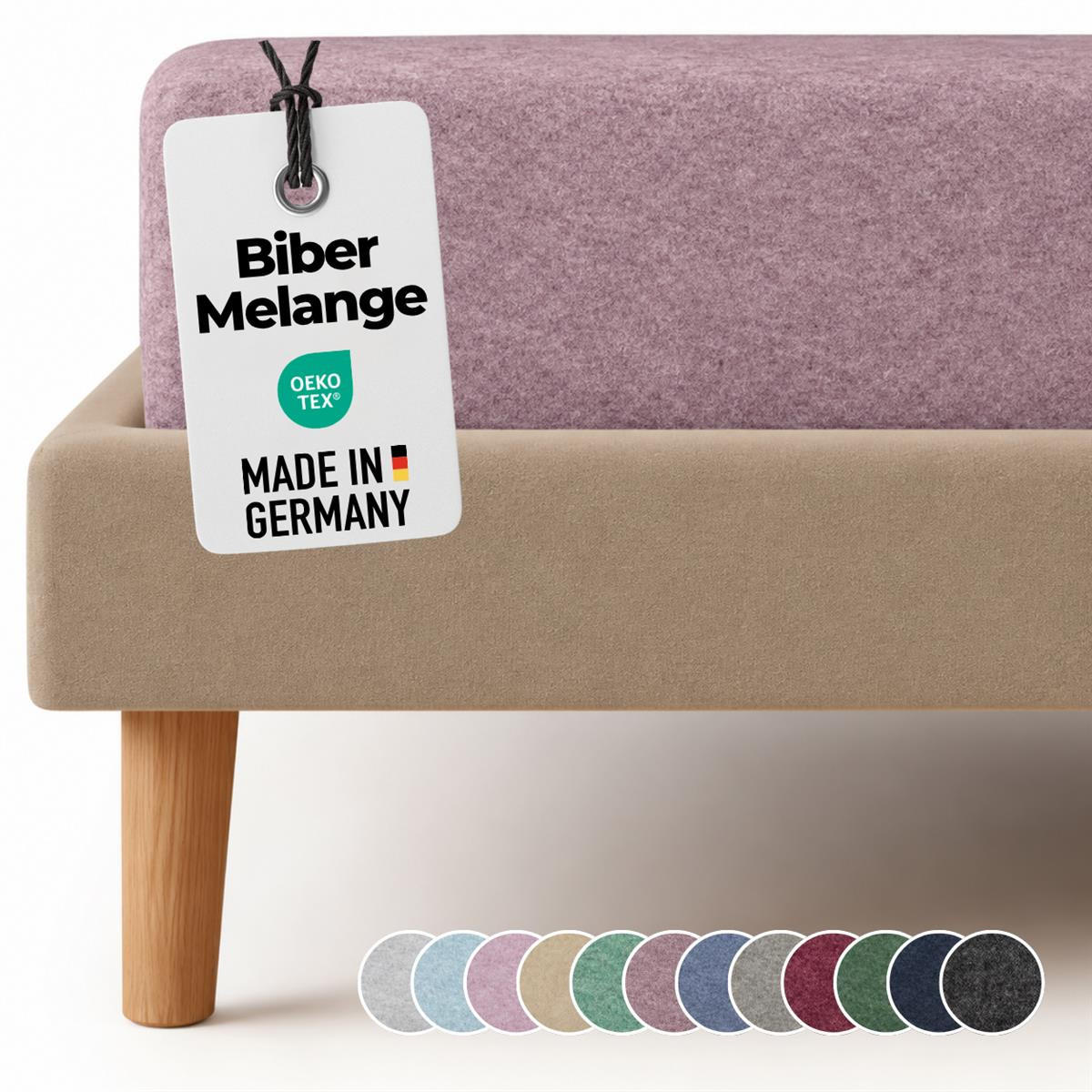 BIBER-SPANNBETTLAKEN 90x200 - 100x200 cm Made in Germany! Warme Winter Flanell Bettlaken aus 100% Baumwolle, Spannbetttuch Brombeer - Brombeere, Textil (90/200cm) - Carpe Sonno