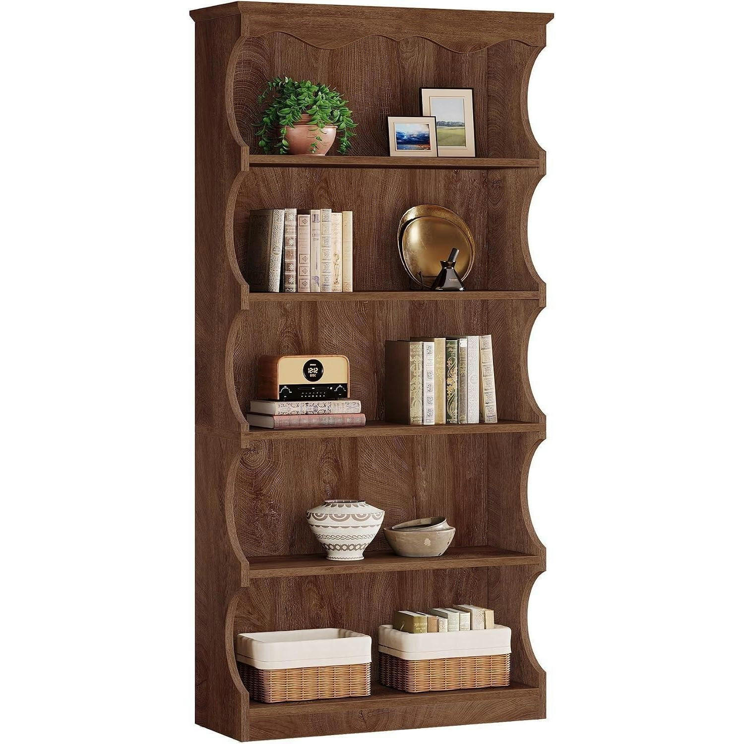 BÜCHERREGAL 6-Stufig Vintage Holz-Optik 80 x 30 x 178 cm - Braun, Holzwerkstoff (80/178/30cm)