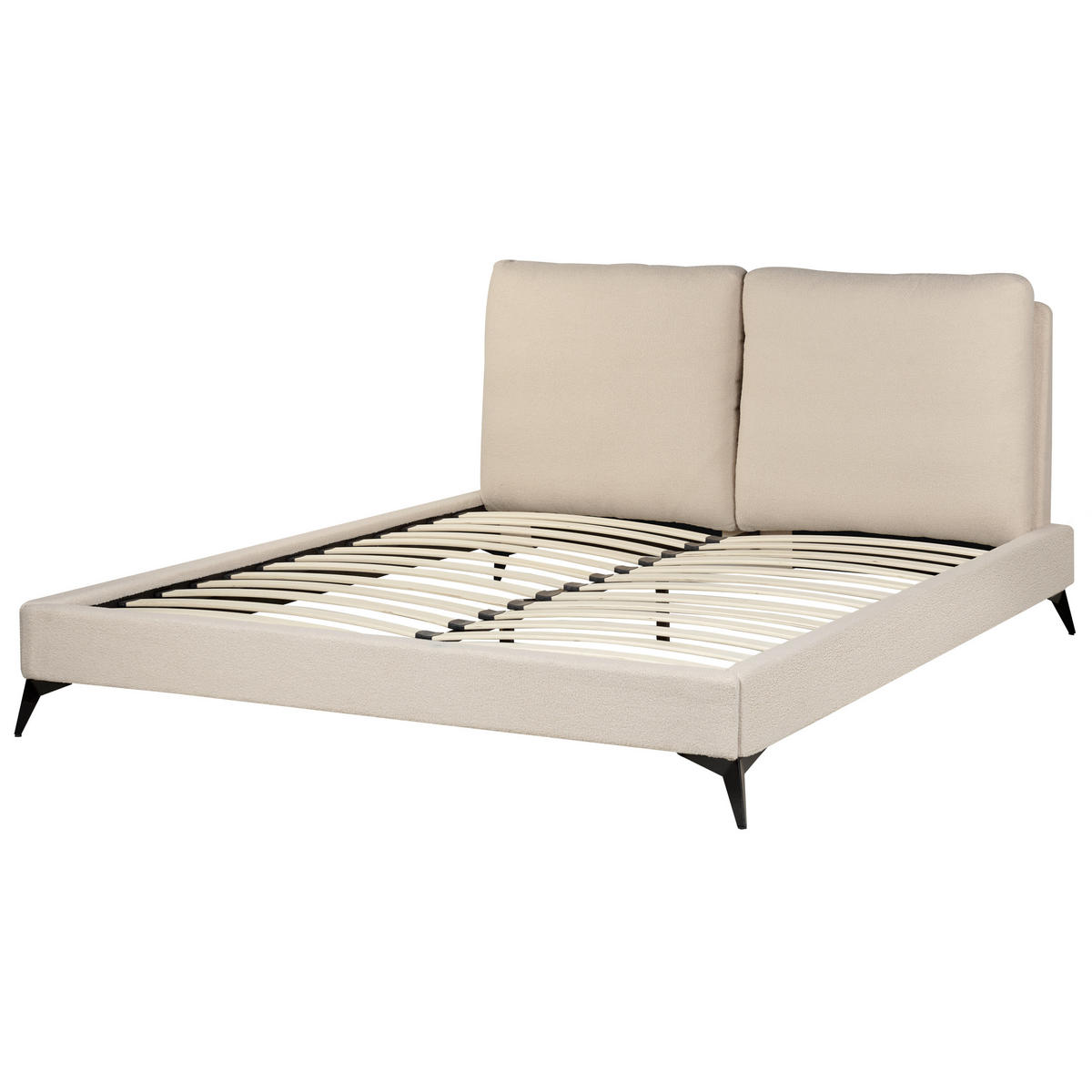 POLSTERBETT 160/200cm Helles Beige Melle - Beige, Textil (160/200cm) - Beliani