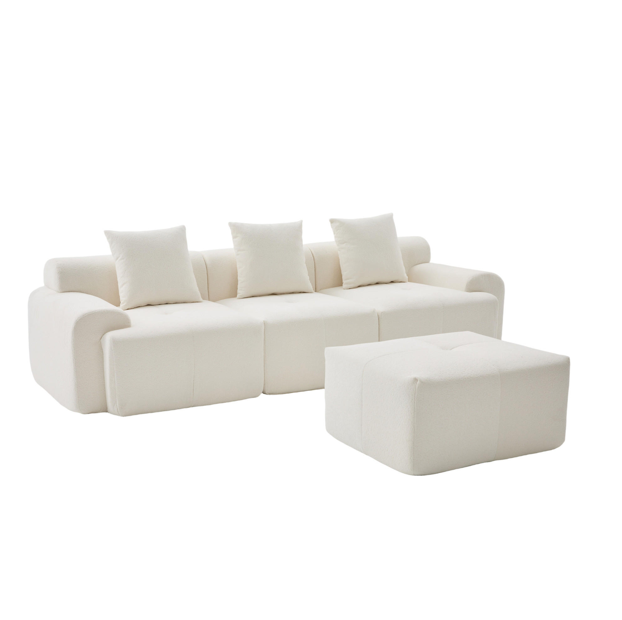 ECKSOFA 268/102/78 cm Beige aus Kordstoff modular ohne Montage - Beige, Textil (100/97cm) - OKWISH
