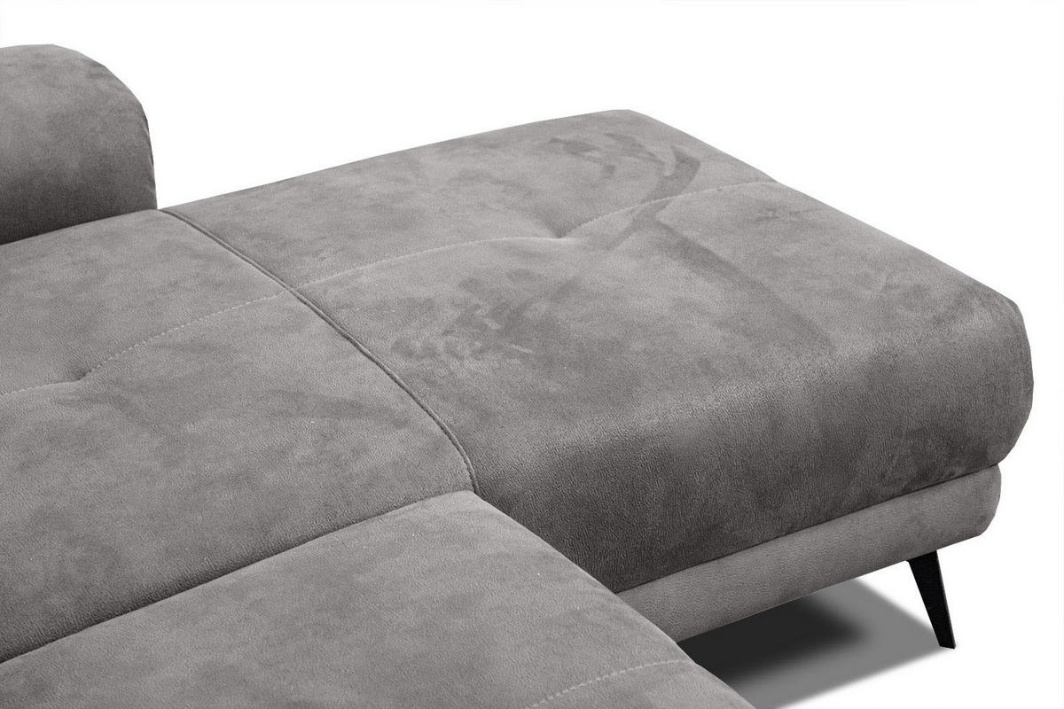 ECKSOFA FIERO 4-Sitzer, hellgrau - Hellgrau/Schwarz, Holzwerkstoff/Textil (288/170cm) - Courtois Laville