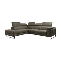 ECKSOFA Marchesi Echtleder Greige - Greige, Leder/Metall (220/80/257cm)