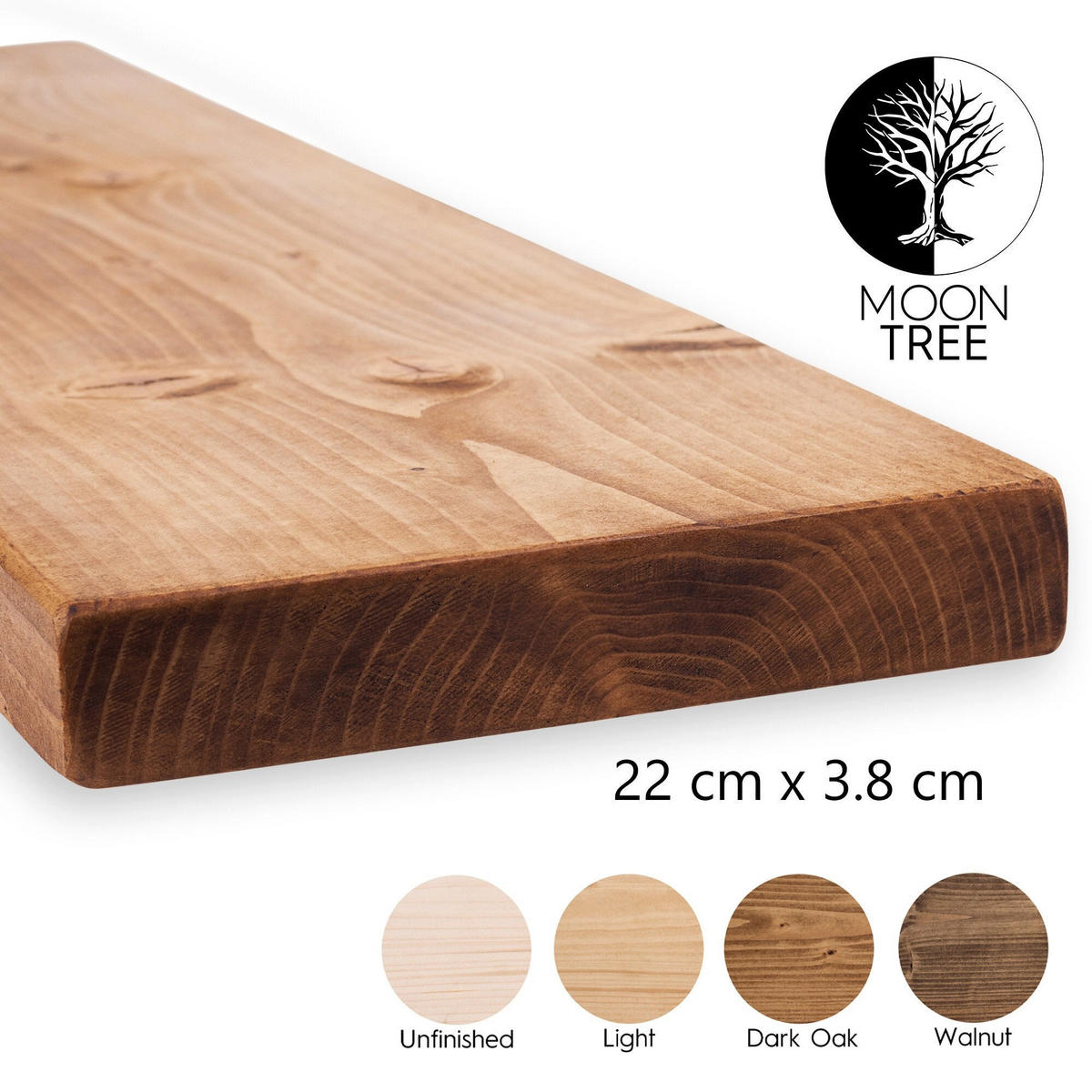 WANDREGAL rustikales 22/3,8/50 cm dunkle Eiche - Dunkelbraun, Holz (50/3.8/22cm)