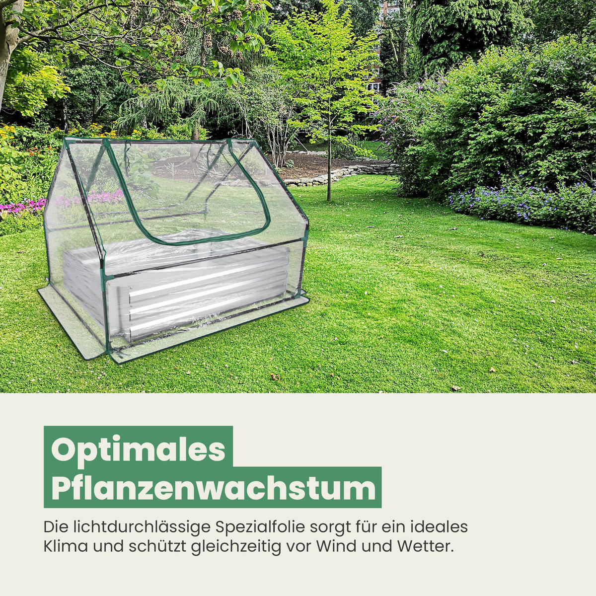 HOCHBEET mit Gewächshaus 95 x 125 x 93 cm - Transparent, Metall (125/93/95cm) - Bestlivings