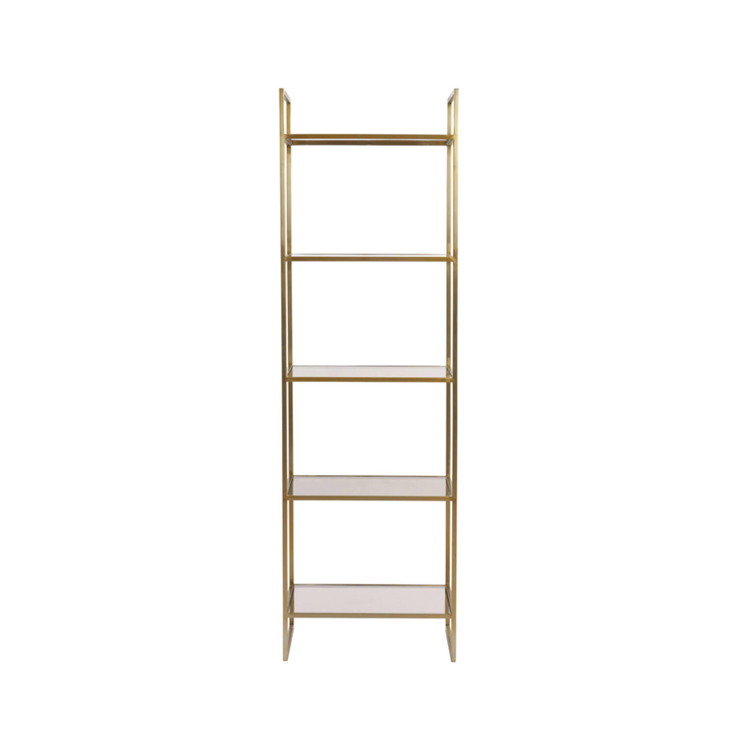 STANDREGAL MARIKI 55x40x180 cm, Glas, Hellgold - Goldfarben, Glas/Metall (40/180/55cm) - Light & Living