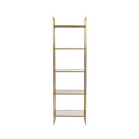 STANDREGAL MARIKI 55x40x180 cm, braunes Glas, Hellgold - Goldfarben, Glas/Metall (40/180/55cm) - Light & Living