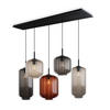 HÄNGELEUCHTE Velo 5-flammig Mehrfarbig Ø 18/20/25cm - Multicolor/Schwarz, Glas (25/25/27cm) - s.luce
