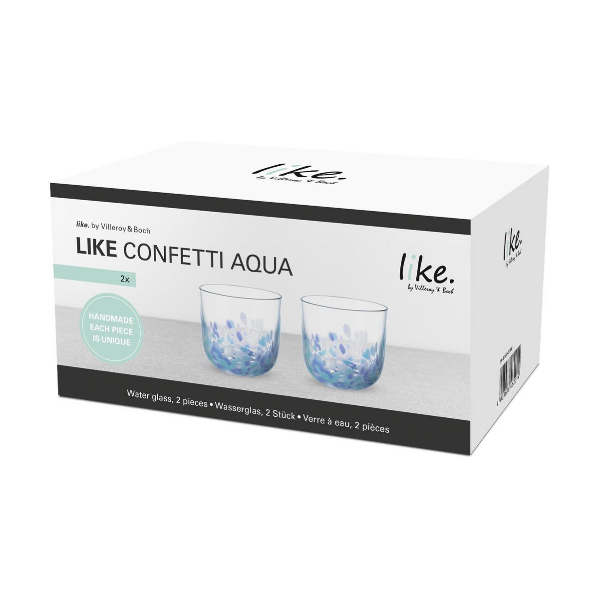 WASSERGLAS Like Confetti blau 200 ml 2er Set - Blau, Glas (0.2L) - like.Villeroy & Boch