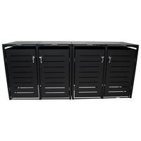 MÜLLTONNENVERKLEIDUNG London - Mülltonnenbox für 4 - Stahl verzinkt, anthrazit - Grau, Metall (264/116/80cm) - TPFGarden