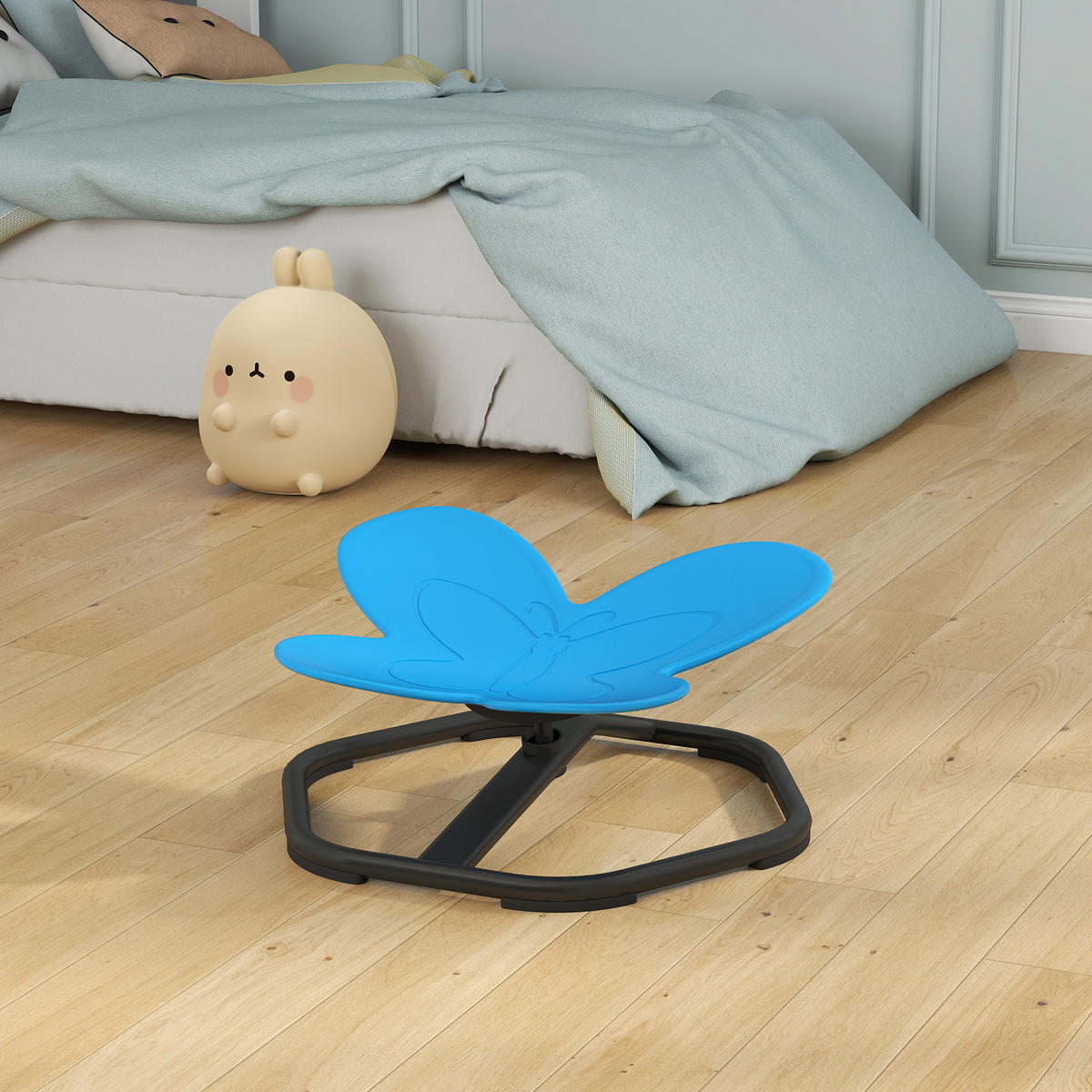 SENSORISCHER-DREHSTUHL Kunststoff Stahl Blau - Blau/Schwarz, Kunststoff/Metall (56.5/26.5/57cm) - AIYAPLAY