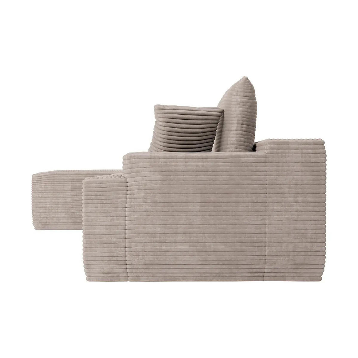 SOFA Corede taupe Cord - Taupe, Textil (155/250cm) - Juskys