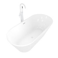 FREISTEHENDE Badewanne Wanne F01 170x80cm mit Armatur AF02 - Weiß, Glas/Kunststoff (80/58/170cm) - AcquaVapore by Sandra Jentho
