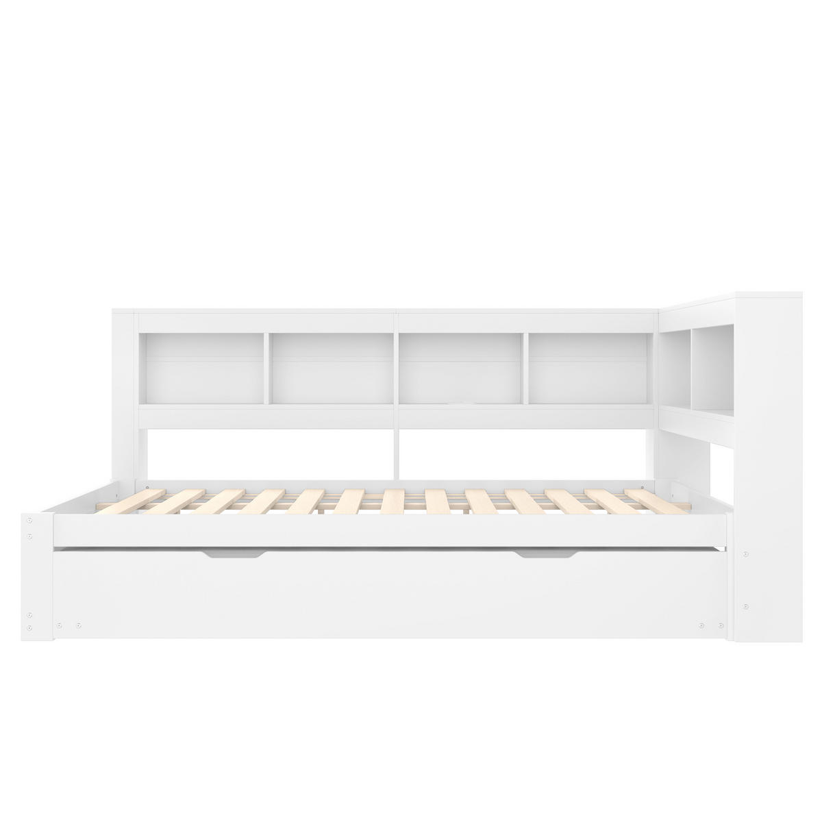 AUSZIEHBETT 140/200 cm DE-04484, mit in Weiß - Weiß, Holz/Holzwerkstoff (140/200cm) - ComfortXL